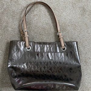 Michael Kors metallic tote w/ matching wallet